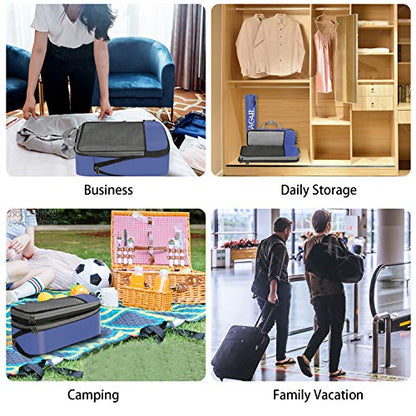 BAGAIL 4 Set/6 Set/8 Set Compression Packing Cubes Travel Accessories Expandable Packing Organizers (Half Mesh, 6-Navy) - color: 6-Navy, style: Half Mesh