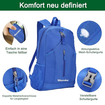 Hiking Backpack, Ultra-Lightweigt and Foldable 20L Daypack for Hiking, Cycling and Camping, Standard