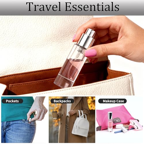 5ml Perfume Travel Refillable Bottle Perfume Atomizer, Travel Size Perfume Bottle,10pcs Glass Bayonet Mount Fragrance Atomizers for Trip, Leak-proof Cologne Sprayer Bottles - color: clear