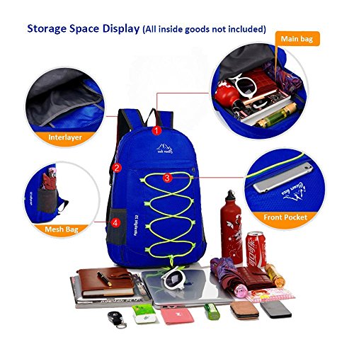 Outdoor Water Resistant Hiking Backpack - color: Blue