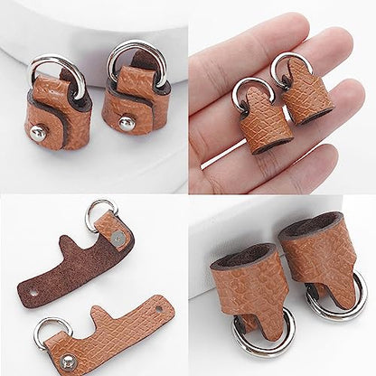 Chispee Leather Shoulder Strap Replacement Set, Adjustable Purse Strap Extender for Crossbody Bag Conversion - color: Brown Silver--b