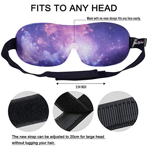 PrettyCare 3D Sleep Mask 2 Pack,Eye Mask for Side Sleeper -3D Contoured Sleeping Mask with Light Blocking for Women- No Eye Pressure Blindfold Night Masks with Ear Plugs & Travel Bag (Black& Fire) - color: Black& Fire