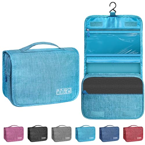 Toiletry Bag Travel Bag with Hanging Hook, Waterproof Capacity Hanging Multifunctional Makeup Bag for Toiletries, Portable Cosmetic Bag Travel Organizer for Women and Men(Sky Blue) - color: B3-Sky Blue