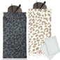 Glasses Case Soft, Eyeglass Cases for Women Portable Squeeze Top PU Leather 2 Pack Glasses Pouch with Cleaning Cloth - color: 2pcs Black Leopard+brown Leopard