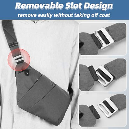 VADOO Sling Bag - Anti-theft Crossbody Shoulder Bag for Men and Women - color: Dark Grey