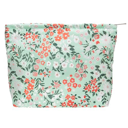 PAZIMIIK Makeup Bag Large Cotton Zipper Pouch for Purse Travel Canvas Make Up Organizer for Women Cosmetic,Brocade Green - color: Brocade Green