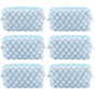 ZLFSRQ 6Pcs Checkered Pencil Case Cute Pencil Pouch for Teens Checkered Makeup Bag Blue Medium Travel Cosmetic Bag Makeup Pouch for Purse Aesthetic Trendy Zipper Toiletry Bags Organizer - color: Checkered 6Pcs M Blue
