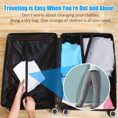 Clothes Quick Drying Bag Hair Laundry Bag Traveling Dryer Shirt Pants Drying Bag Home Storage Accessory（42x22inches） - color: White long pants