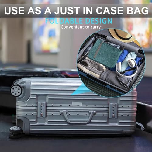 Vomgomfom 65L/85L/115L Foldable Travel Duffle Bag, Lightweight Checked Luggage with Shoe Compartment, Water-Resistant Weekender Overnight Bag for Men & Women - color: F Green, size: 85L