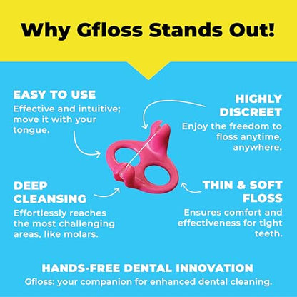 Gfloss Hands-Free Dental Floss - 40 Count - Easy to Use & Discreet Flossers for Adults | Travel Floss | Thin Soft Floss | Unwaxed Unflavored | PFAS-Free Oral Care - size: 40 Count (Pack of 1)
