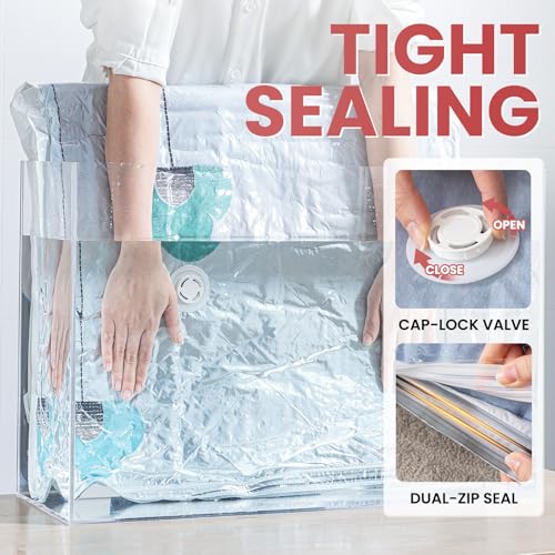 TAILI 4 Pack Vacuum Storage Bags, XXL Jumbo (47x39 Inch), Vacuum Sealed Bags for Comforter and Blankets, Bedding, Clothing, Giant Space Saver Bags for Huge Stuffed Toy - size: 4 XXL