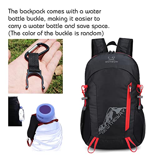 Lywencom Hiking Backpack,20L sports lightweight folding waterproof ultra-light backpack suitable for outdoor camping picnic (black) - color: Black