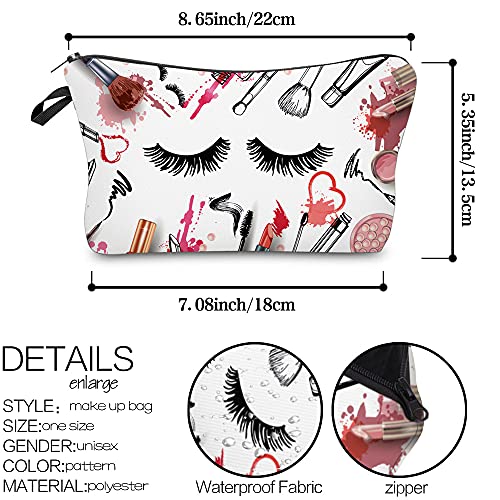 Deanfun Makeup Case Small, Cosmetic Zipper Bag Waterproof for Purse Mini, Women Cute Traveling Accessories Pouch for Ladies Thanksgiving Christmas Gifts(D2-55243) - color: D2-55243