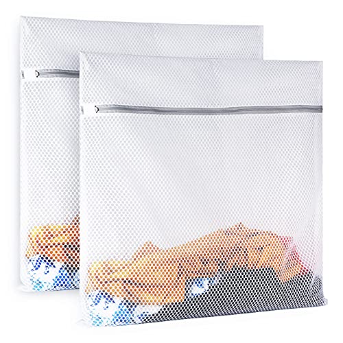 2 XX-Large Honeycomb Mesh Laundry Bag Delicates Durable for Washing Machine,24 x 24 Inches lingerie bags for Laundry, Travel Storage Organize Bag for Cotton Clothes,Sheet,Sweater, Shoes - size: Set of 2 XX-Large