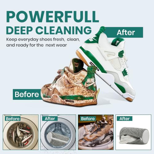 2 Pack Heavy Duty Shoe Wash Bags, 440g Reusable Sneaker Laundry Bags with Auto-Lock Zipper for Sneakers, Slippers & Boots – New2026 - color: Grey