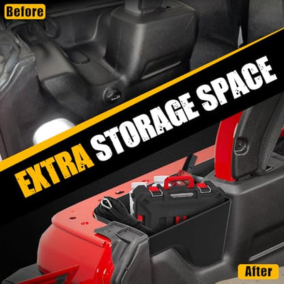 MIKKUPPA Wheel Well Storage Bin, Cargo Tray Rear Trunk Organizer Compatible with 2018-2023 Jeep Wrangler JL JLU Interior Storage Accessories, Left & Right Side, Black