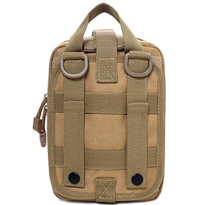Molle Pouch, Sturdy 600D Nylon Tactical Medical Pouch,Rip-Away EMT First Aid Pouch (Bag Only) - color: tan