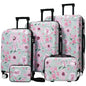 Merax Luggage Set,5 Piece Luggage with Handbag and Cosmetic Case,Harside Printing Suitcase with Wheels,Carry on Luggage Airline Approved(Green Pink Flower,8/14/20/24/28) - color: Green Pink Flower, style: 8/14/20/24/28
