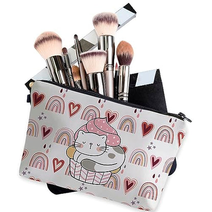 Deanfun Small Makeup Case - Cute and Waterproof Cosmetic Bag for Women(Rainbow, Cat, Cake D5-56370) - color: Rainbow, Cat, Cake 56370