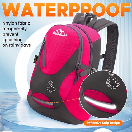 sunhiker Small Hiking Backpack Women Men 20L Lightweight Travel Backpack Daypack Casual Backpack For Cycling Outdoor Camping - color: Hot Pink