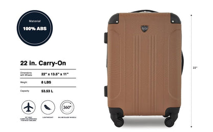 Travelers Club Chicago Hardside Expandable Spinner Luggage, Rum Caramel, 22" Carry-On - color: Rum Caramel, size: 22" Carry-On