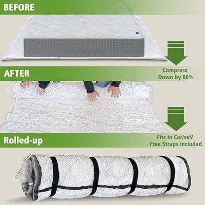 King Size Mattress Vacuum Bag for Memory Foam Latex Mattress Upto 14 Inch, Moving Shipping and Storage - size: CAL KING / KING