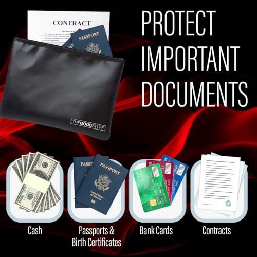 Fireproof Money Bag for Cash (10" x 13") – Waterproof Document Holder with Zipper, Protects Important Papers, Passports & Valuables from Fire & Water – Secure Storage for Home, Office & Travel - style: Cash Bag