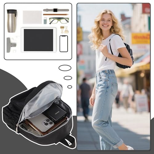 AOTIAN Mini Nylon Women Backpacks Casual Lightweight Small Daypack for Girls - color: Mini Black