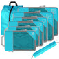 8 Set Compression Packing Cubes for Travel, Expandable Luggage Organizer with Shoe Bag & Laundry Bag - Lightweight Suitcase & Backpack Travel Essentials (Sky Blue) - color: Sky Blue