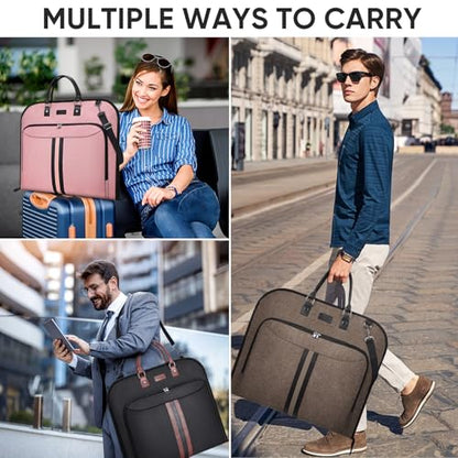 BALEINE Travel Garment Bag, Travel Suit Bag for Men, Water Resistant Carry on Garment Bag for Hanging Clothes, Garment Duffel Bag for Travel Business (Black) - color: Black