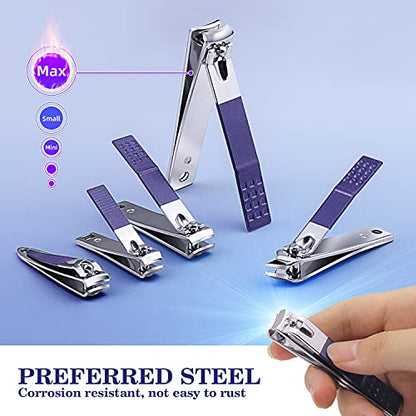 Manicure Set 30-Piece WOAMA Nail Clippers Pedicure Kit Manicure Kit Professional Nail Kit for Toenail Fingernail Facial Care - Blue - color: Blue