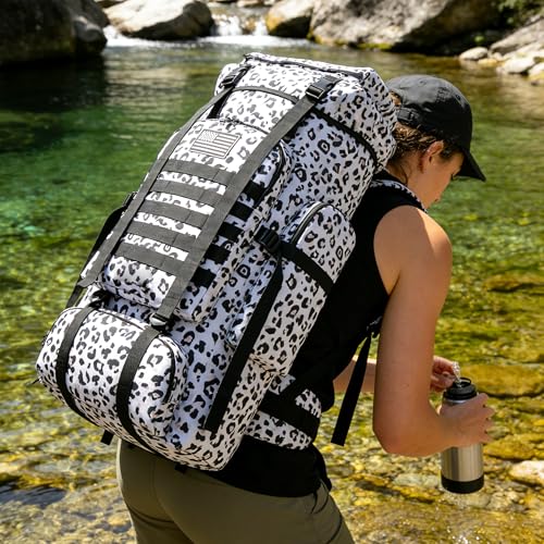 Hiking Backpack for Men 70L/100L Camping Backpack Military Rucksack Molle 3 Days Assault Pack for Climbing | Camping Backpack - color: 70l-leopard