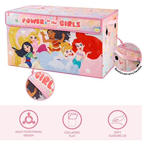 Idea Nuova Disney Princess Collapsible Toy Storage Trunk with Lid, 28" W x 16" D x 14.5" H - color: Disney Princess