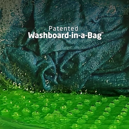 Scrubba Wash Bag - Patented Washboard-in-a-Bag™ Portable Travel Washing Machine for Camping, Backpacking, Cruises & Hotels - Pack Light, Wash Clothes Anywhere in Minutes (5 oz)