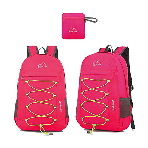 Outdoor Water Resistant Hiking Backpack - color: Fuchsia