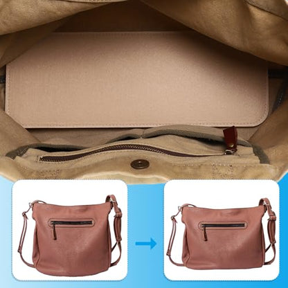 PATIKIL Felt Base Shaper, Bag Bottom Shaper Pad Purse Liner Board Insert Oval for Handbags Tote Crossbody Bag Backpack - color: Rose Red, size: 15x7 Inch