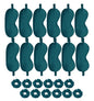 24Pcs Satin Eye Mask Silk Sleep Masks Silky Eyes Cover Blackout Blindfold Eyeshade Scrunchies Hair Ties Travel Wedding Gift - color: Peacock Blue