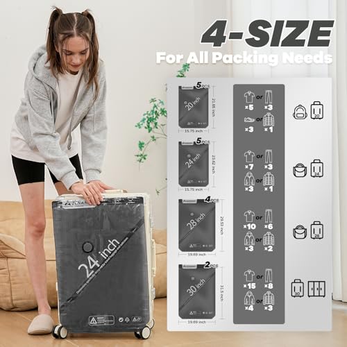 Vacuum Storage Bags for Travel with Wireless Rechargeable Air Pump, 16 Pack Travel Essentials Space Saver Compression Bag for Luggage, Suitcase, Backpack, Vacuum Seal Bags for Home Storage Clothing
