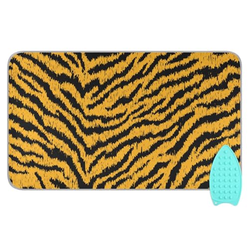 Classical Tiger Skin Print Ironing Mat for Table top Portable Ironing Pad Blanket for Washer Dryer Countertop Travel - color: Classical Tiger Skin Print