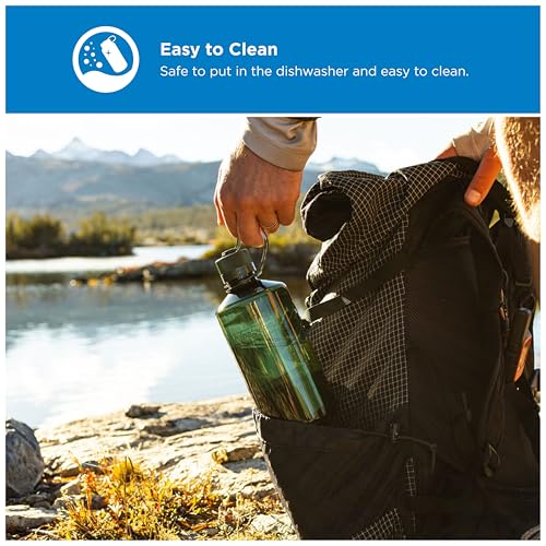 Nalgene 32 oz Narrow Mouth Water Bottle | BPA-Free, Durable & Leak Proof, Lghtweght Bottle for Hkng, Gym & Travel, Jade - color: Jade, size: 32 Ounces