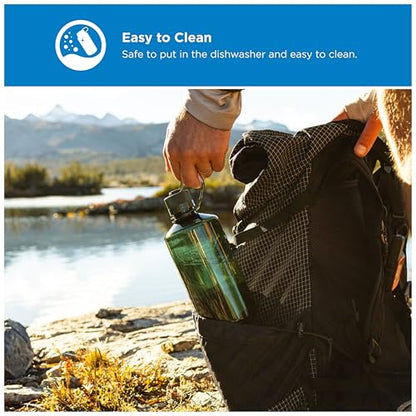 Nalgene 32 oz Narrow Mouth Water Bottle | BPA-Free, Durable & Leak Proof, Lghtweght Bottle for Hkng, Gym & Travel, Jade - color: Jade, size: 32 Ounces