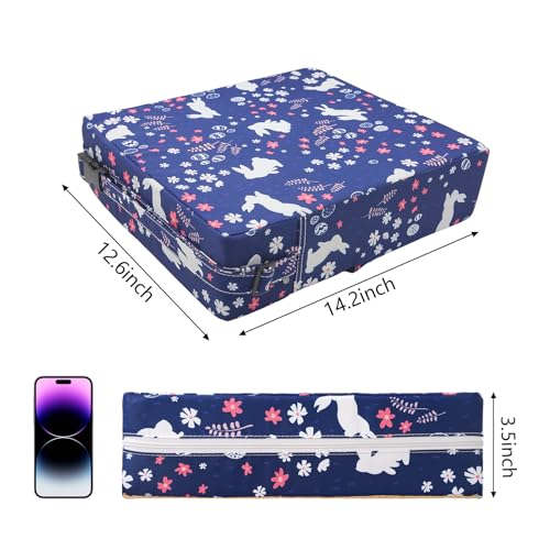 SMZCTYI Toddler Booster Seat for Dining Table, Stronger Support Non-Slip Bottom Double Safe Straps Booster Seat Dining Toddler, Portable Travel Increasing Cushion (Navy Blue Rabbit) - color: Navy Blue Rabbit