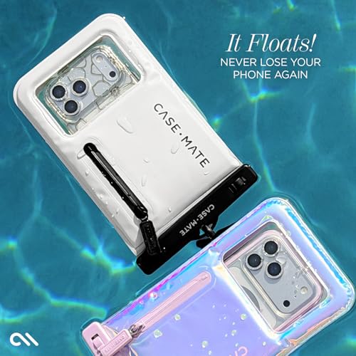Case-Mate IP68 Waterproof Phone Pouch with Zip Pocket for 3 Cards & Cash - Large Floating Phone Case w/Crossbody Lanyard - Beach Cruise Ship Travel Essentials Compatible w/All Devices - Sand Dollar - color: Sand Dollar w/ Zip Pocket