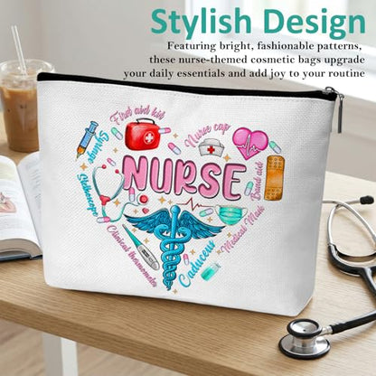 Nurse Graduation Gifts for Women, Nurse Medical Makeup Bag Appreciation Birthday Gifts for Nurses, Nursing Essentials Travel Cosmetic Pouch Bags with Zipper - B03 - style: Caduceus