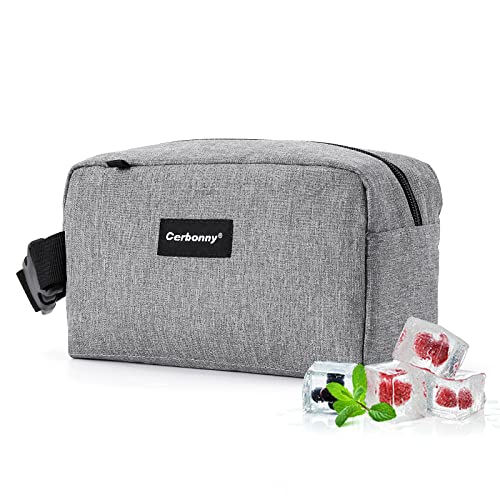 Cerbonny Small Cooler Bag Freezable Lunch Bag for Work School Travel, Leak-proof, Insulated, PVC Free, BPA Free, Waterproof, Easy to Clean - color: gray-s