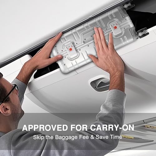VentureVault All Aluminum Carry On Luggage 22x14x9 Airline Approved，Zipperless Luggage Premium Aluminum Suitcase Luggage, Hard Shell Carry On Luggage with Spinner Wheels (silver, 20inch) - color: Silvery, size: 20inch