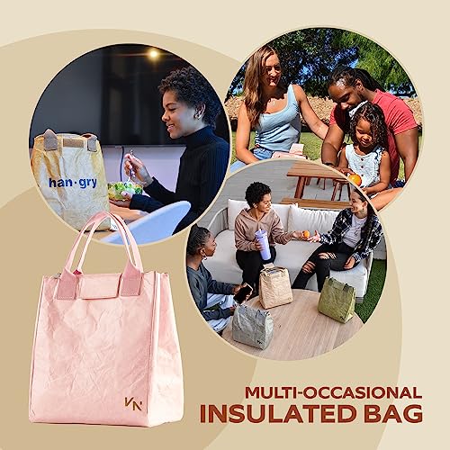 VonNova Women’s Insulated Lunch Bag with Premium 4mm Cooler Insulation, Cute Large 7L Lunch Tote for Office, Durable Small Lunch Box for Women, Stylish Lunchbox for Adults, Teens, Nurses, Teachers - color: Pink