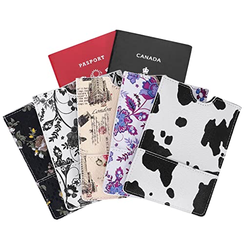 XEYOU Passport Holder Cover - Ultra Slim Premium Vegan Leather Travel Wallet Case Cover - color: Cow Pattern