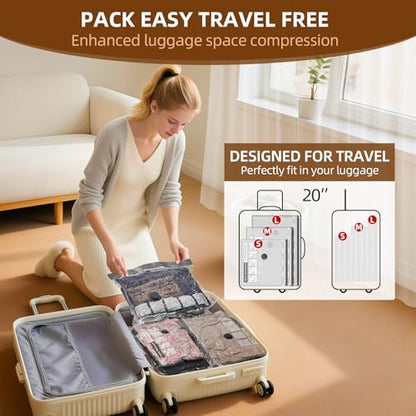 Travel Vacuum Storage Bags, 6 Pack Carry-On Size for Luggage and Suitcase, Vacuum Storage Bags, Vacuum for Bags Storage, Space Saver for Clothes & Clothing - 80% Space Saver(No pump) - style: 6 Vacuum Bags