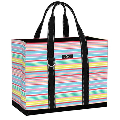 SCOUT Original Deano Tote - Durable Lightweight Open Top Beach, Pool & Lake Bag, Inside Zip Pocket, Folds Flat - color: Ripe Stripe